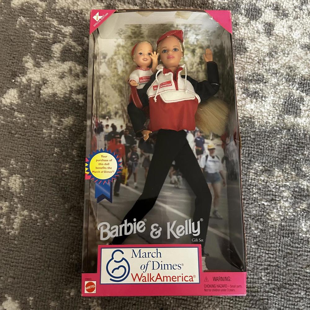 Mattel Barbie and Kelly March of Dimes Walk America Dolle Set 2002 (NEW)